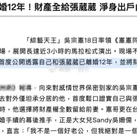吴宗宪自爆早已和张葳葳离婚 所有财产全部留给前妻